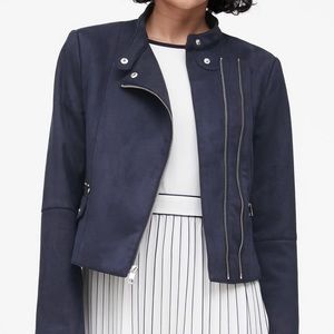 Banana Republic Vegan Navy Blue Suede Jacket
